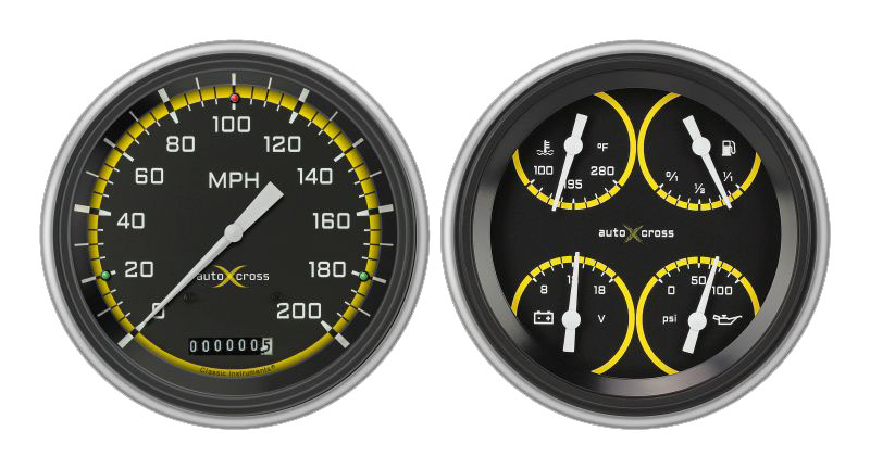 1947-1953 Chevy Truck Eyebrow Aluminum Adapter Rings w/ Classic Instruments Gauges - Image 7