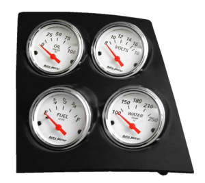 68-69 Camaro / Firebird 1968-1974 Nova 4 Gauge Console Insert w/ Auto Meter Street Rod Series Gauges