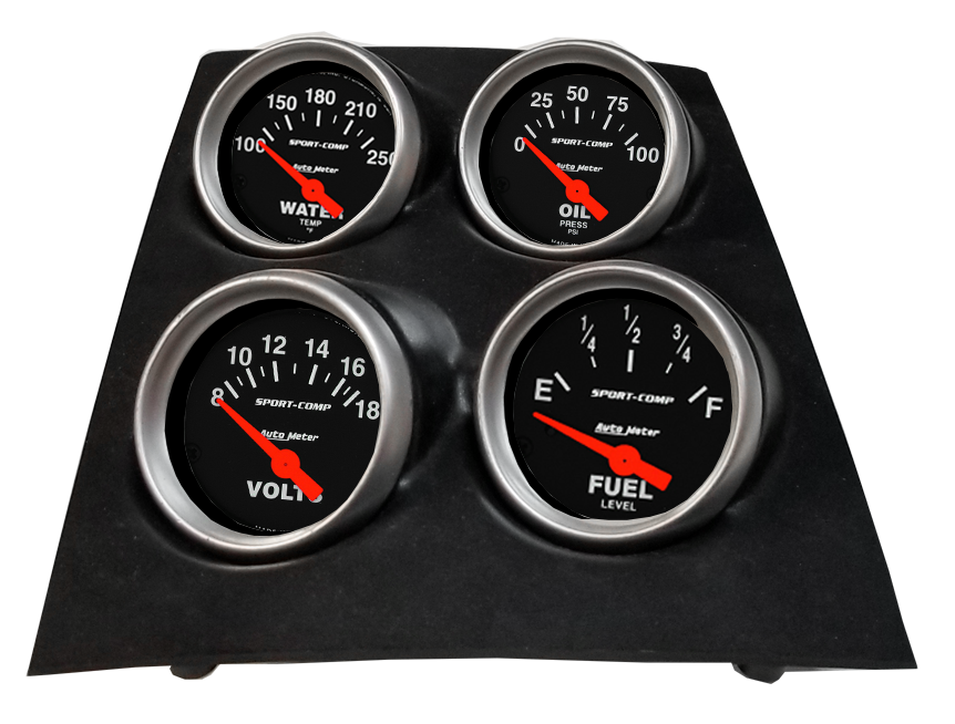1968-1969 Camaro / Firebird or 1968-1974 Nova 4 Gauge Console Insert w/ AutoMeter Sport-Comp Gauges