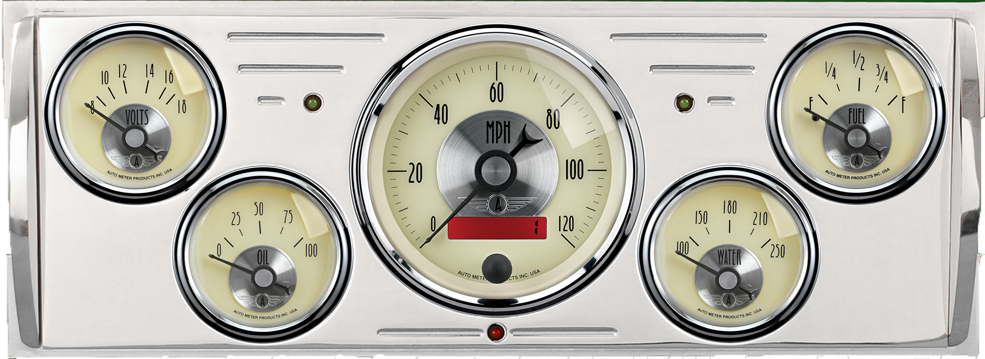 1940-1946 Chevy Truck Billet Aluminum 5 Gauge Panel w/ Auto Meter Prestige Series