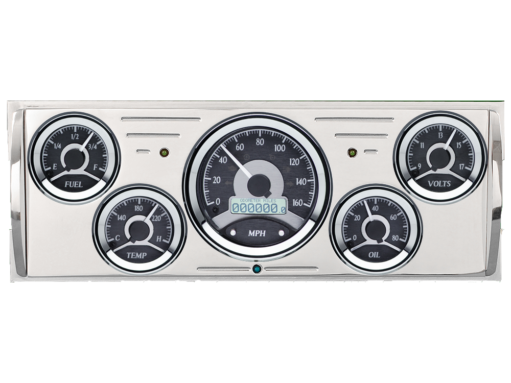 1940-1946 Chevy Truck Billet Aluminum Gauge Panel w/ Dakota Digital VHX Black Alloy Gauges - Image 3
