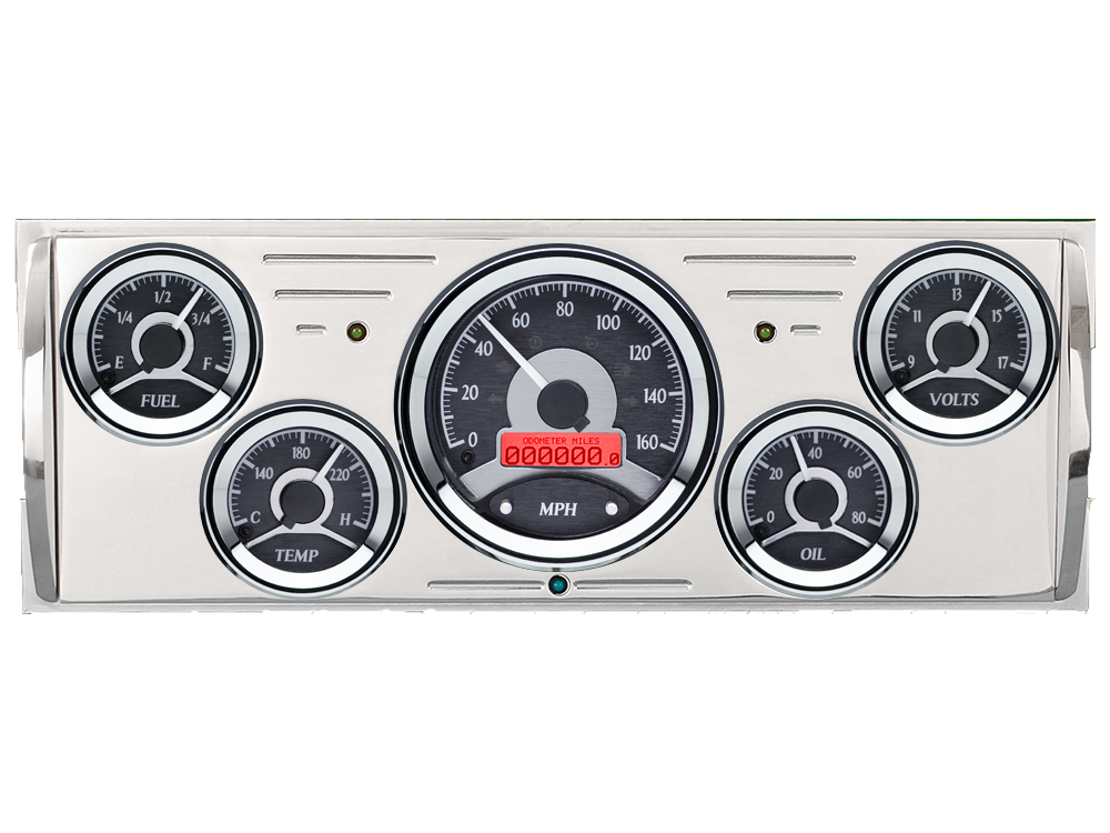 1940-1946 Chevy Truck Billet Aluminum Gauge Panel w/ Dakota Digital VHX Black Alloy Gauges - Image 5