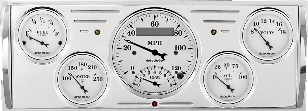 1940-1946 Chevy Truck Billet Aluminum Gauge Panel w Auto Meter Street Rod Series Gauges (Speedo/Tach) - Image 5
