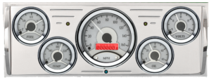 1940-1946 Chevy Truck Billet Aluminum Gauge Panel w/ Dakota Digital VHX Silver Alloy Gauges