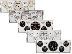 1940-1946 Chevy Truck Billet Aluminum Gauge Panel w Auto Meter Street Rod Series Gauges (Speedo/Tach)