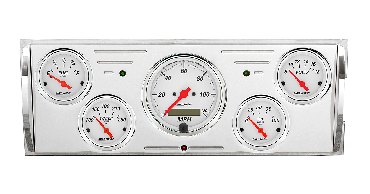 1940-1946 Chevy Truck Billet Aluminum Gauge Panel w/ Auto Meter Street Rod series gauges - Image 5