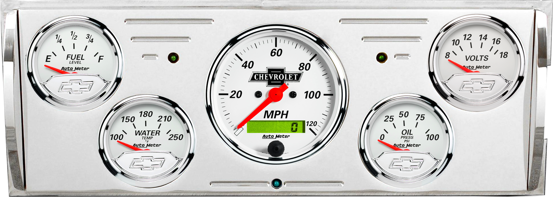 1940-1946 Chevy Truck Billet Aluminum Gauge Panel w/ Auto Meter Chevy Vintage Gauges