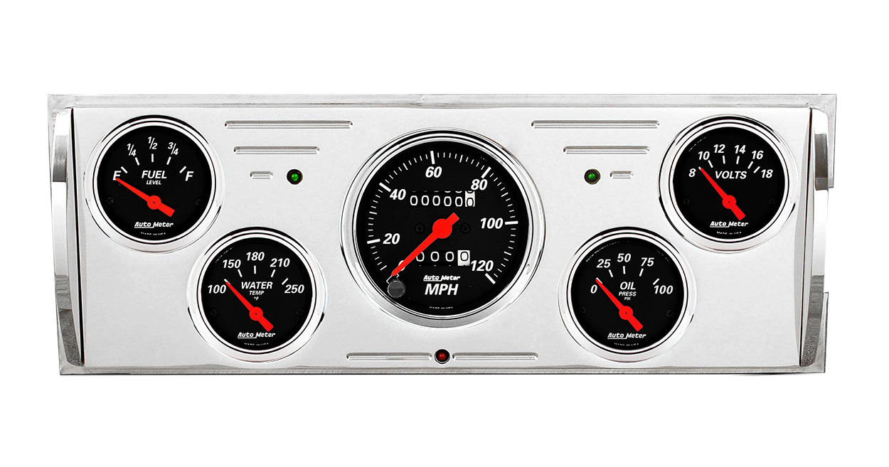 1940-1946 Chevy Truck Billet Aluminum Gauge Panel w/ Auto Meter Street Rod series gauges - Image 4