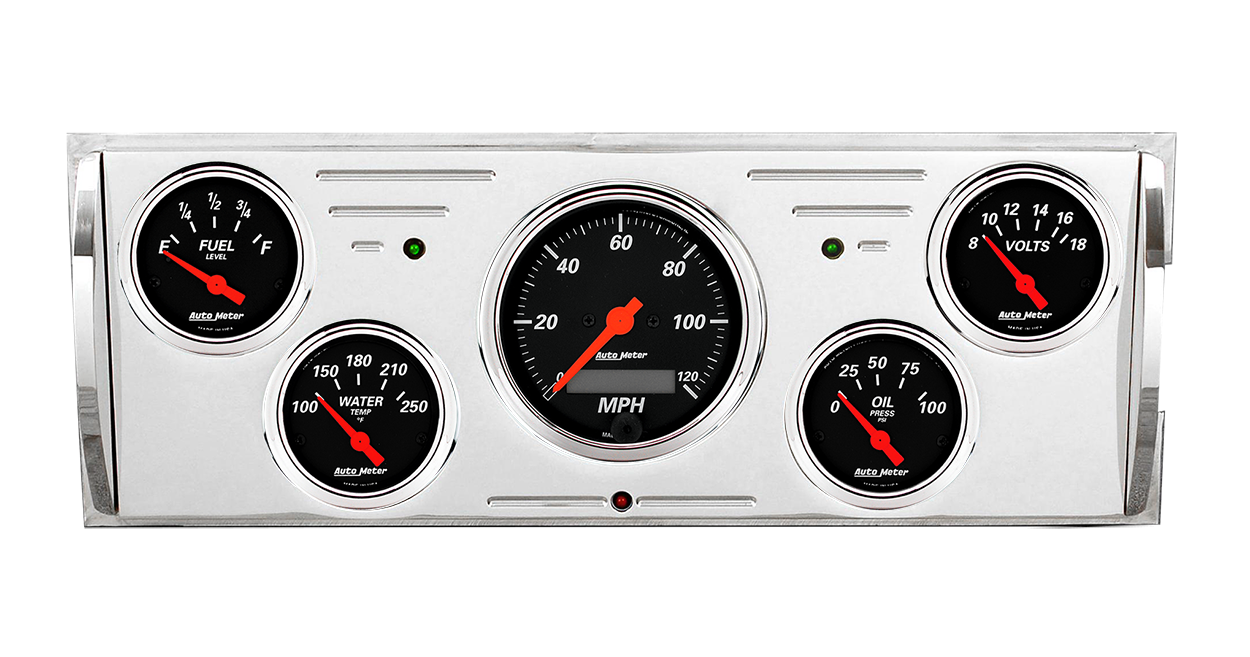 1940-1946 Chevy Truck Billet Aluminum Gauge Panel w/ Auto Meter Street Rod series gauges - Image 3