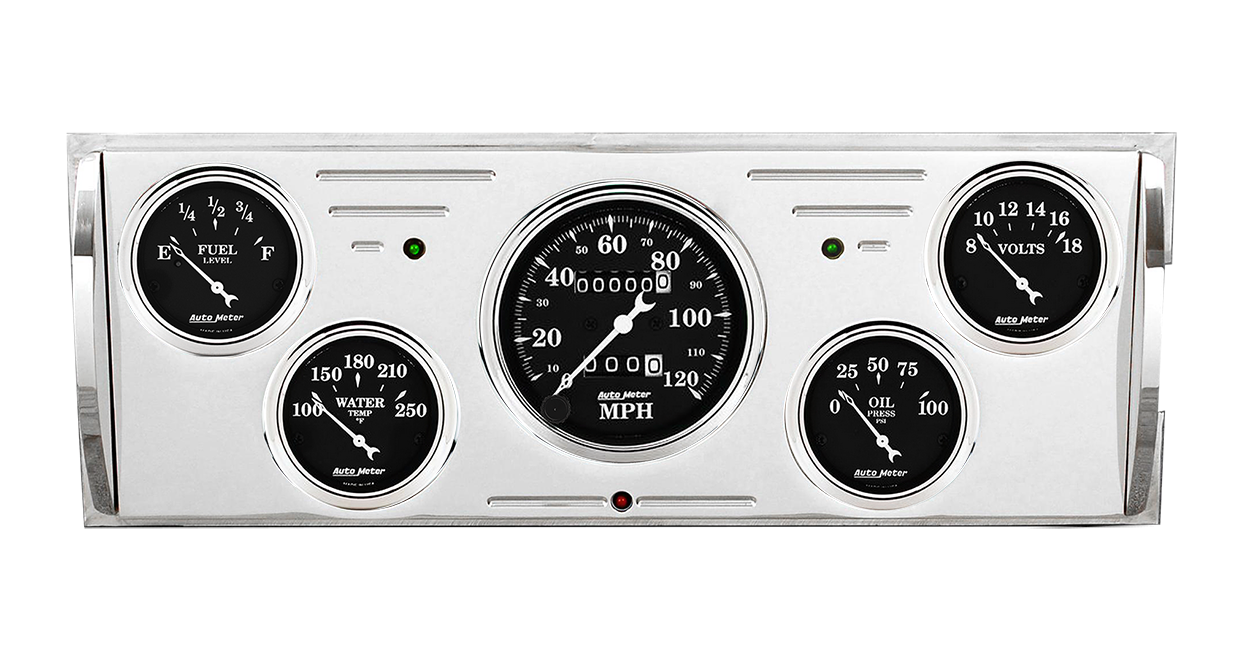 1940-1946 Chevy Truck Billet Aluminum Gauge Panel w/ Auto Meter Street Rod series gauges - Image 2