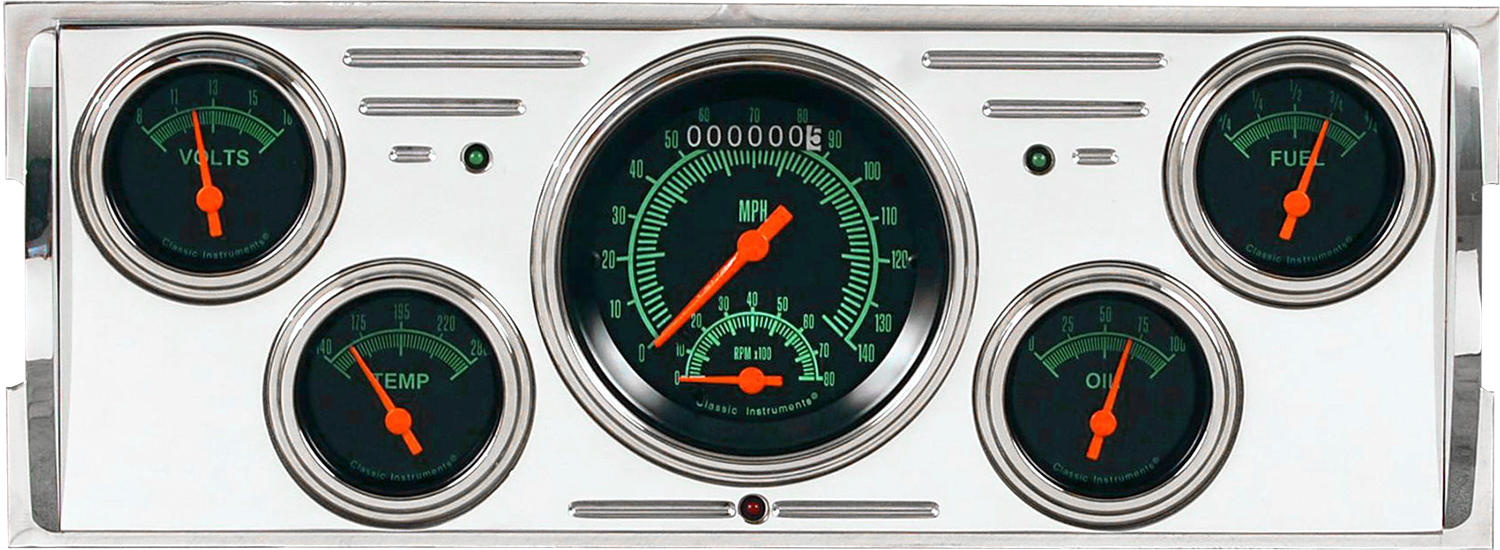 1940-1946 Chevy Truck Billet Aluminum 5 Gauge Panel w/ Classic Instruments Gauges (Ultimate Speedometer) - Image 2