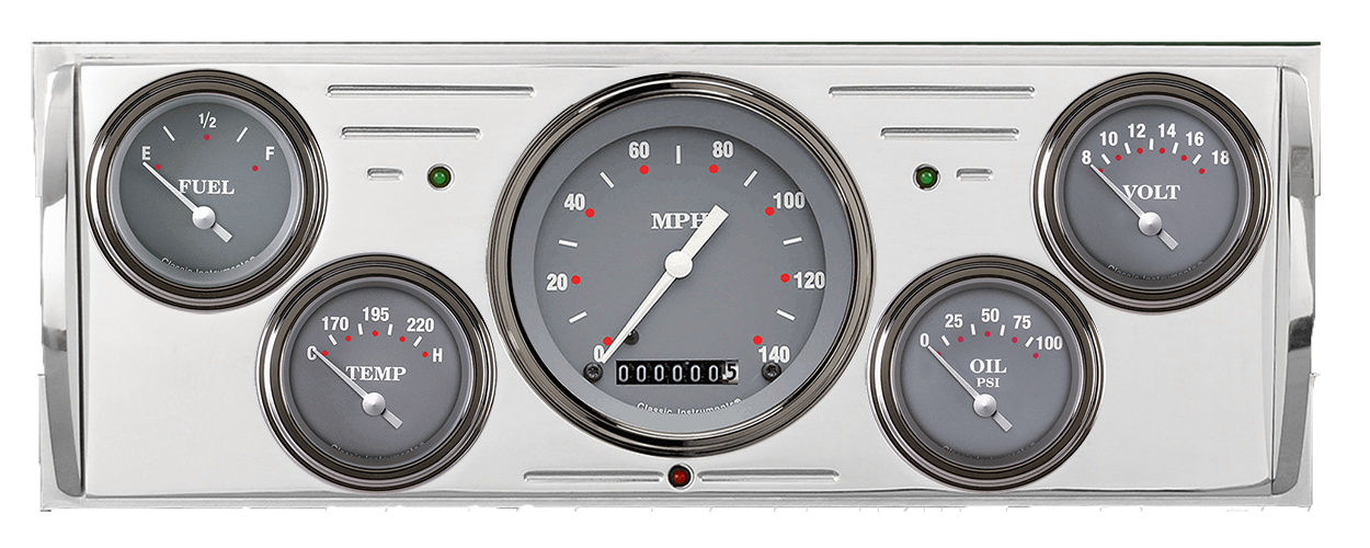 1940-1946 Chevy Truck Billet Aluminum 5 gauge Panel w/ Classic Instruments Gauges - Image 6