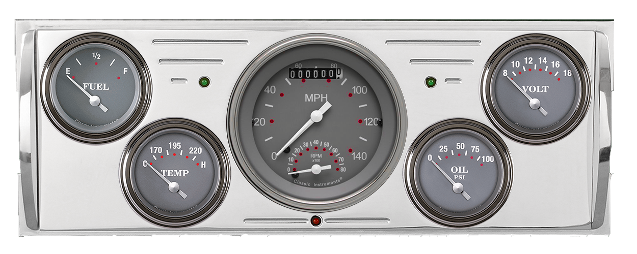 1940-1946 Chevy Truck Billet Aluminum 5 Gauge Panel w/ Classic Instruments Gauges (Ultimate Speedometer) - Image 3