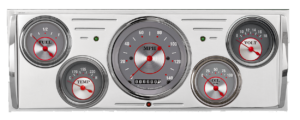 1940-1946 Chevy Truck Billet Aluminum 5 gauge Panel w/ Classic Instruments Gauges