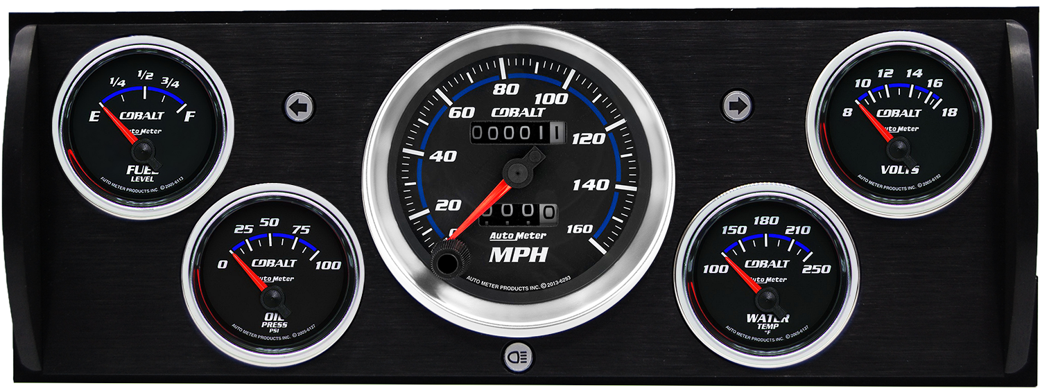 1940-1946 Chevy Truck Billet Aluminum Gauge Panel w/ Auto Meter Cobalt Gauges