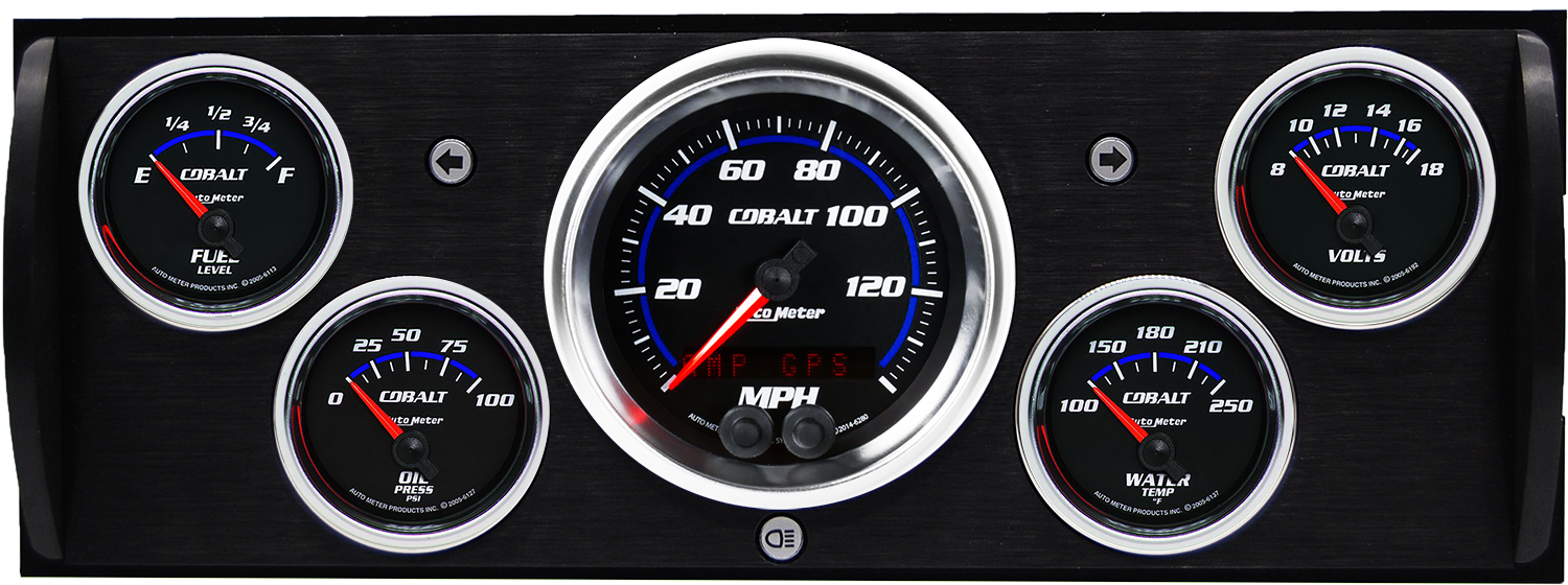 1940-1946 Chevy Truck Billet Aluminum Gauge Panel w/ Auto Meter Cobalt Gauges - Image 2