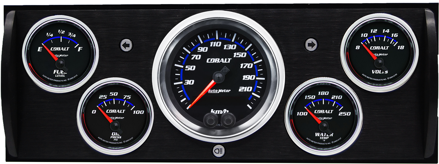 1940-1946 Chevy Truck Billet Aluminum Gauge Panel w/ Auto Meter Cobalt Gauges - Image 3