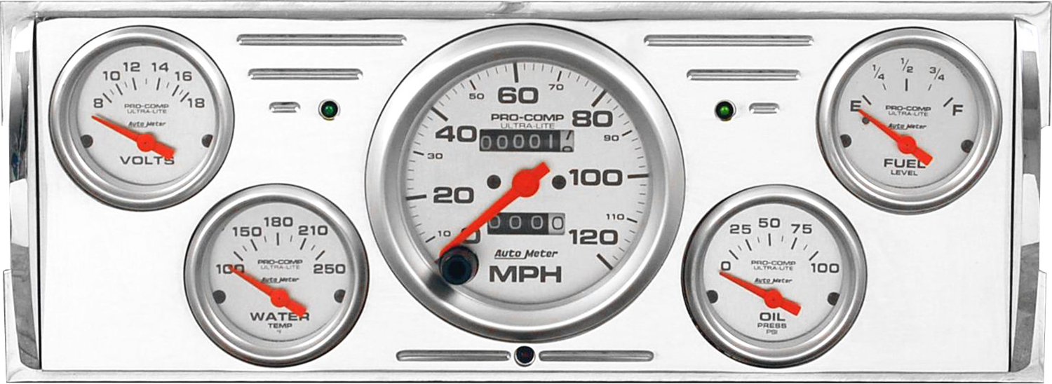 1940-1946 Chevy Truck Aluminum Gauge Panel w/ Auto Meter Ultra-Lite Gauges