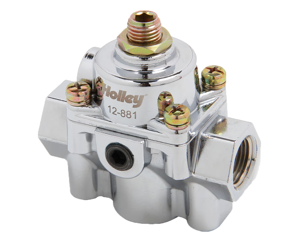 12-881 Holley Chrome Die Cast Fuel Regulator, 6 PSI
