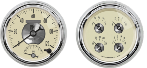 1947-1953 Chevy Truck Billet Aluminum Adapter Rings w Auto Meter Prestige Series Gauges