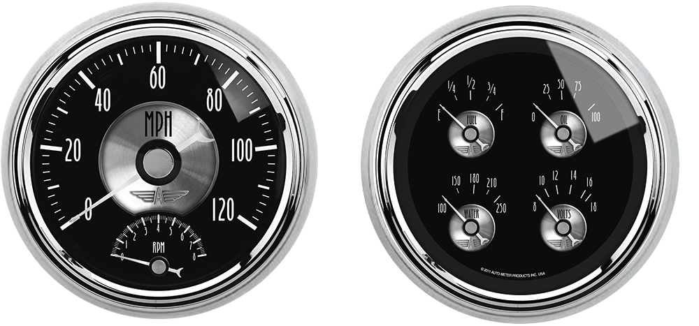 1947-1953 Chevy Truck Billet Aluminum Adapter Rings w Auto Meter Prestige Series Gauges - Image 3