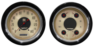 1947-1953 Chevy Truck Eyebrow Aluminum Adapter Rings w/ Classic Instruments Gauges