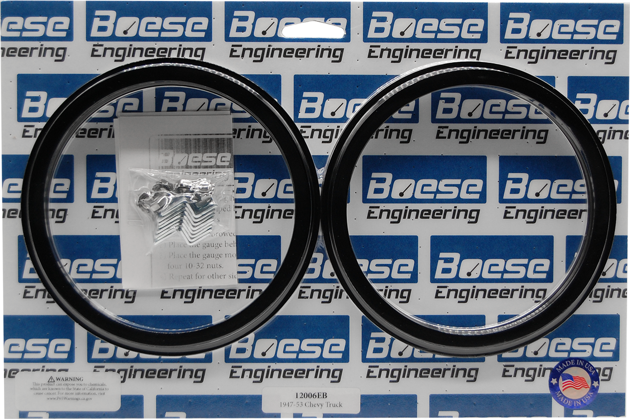 1947-1953 Chevy Truck Billet Aluminum Eyebrowed Adapter Rings for 5" Quads (Auto Meter, Classic Instruments or Dolphin)