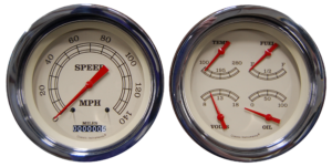 1947-1953 Chevy Truck Eyebrow Aluminum Adapter Rings w/ Classic Instruments Gauges