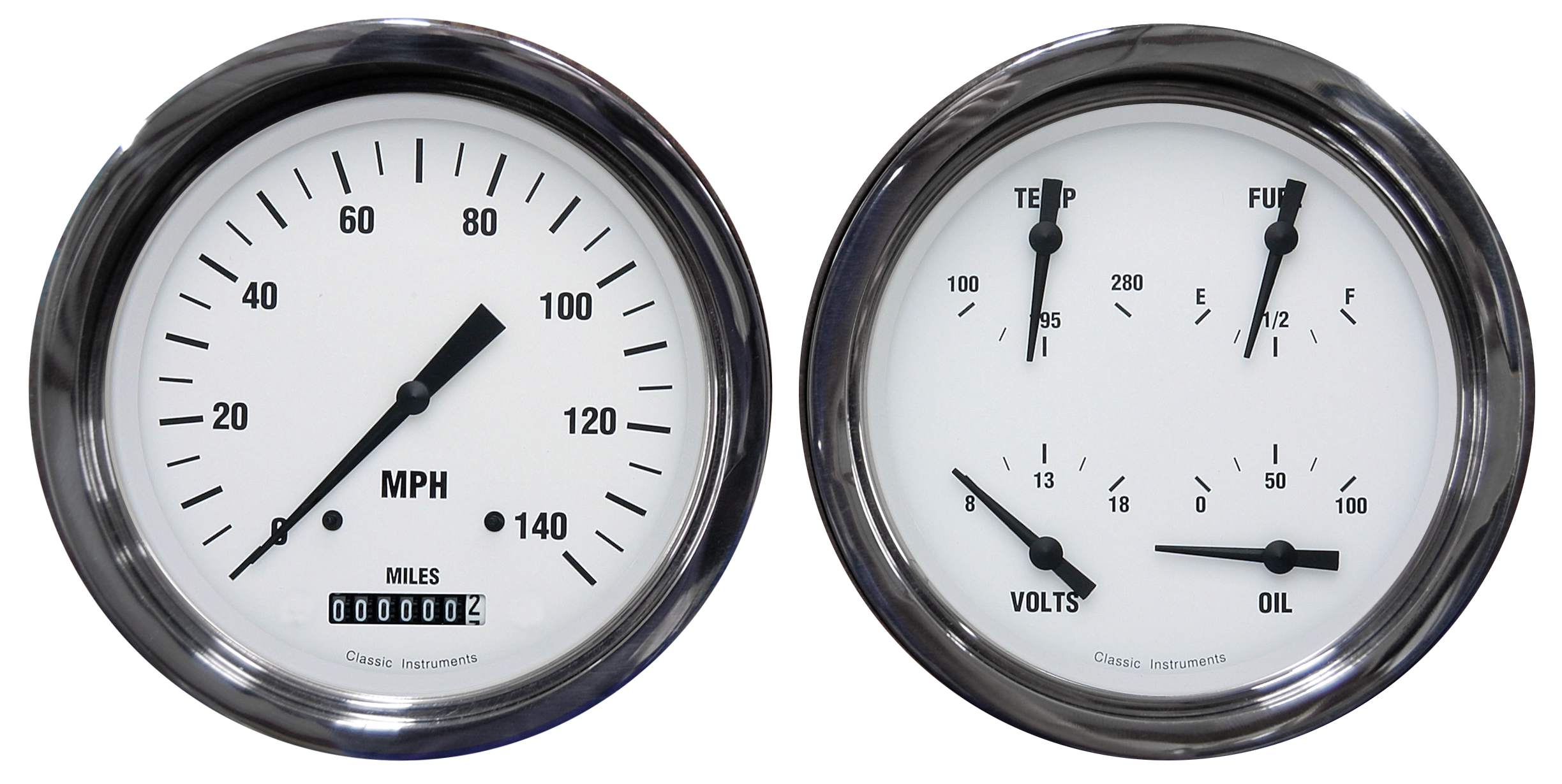 1947-1953 Chevy Truck Eyebrow Aluminum Adapter Rings w/ Classic Instruments Gauges - Image 3