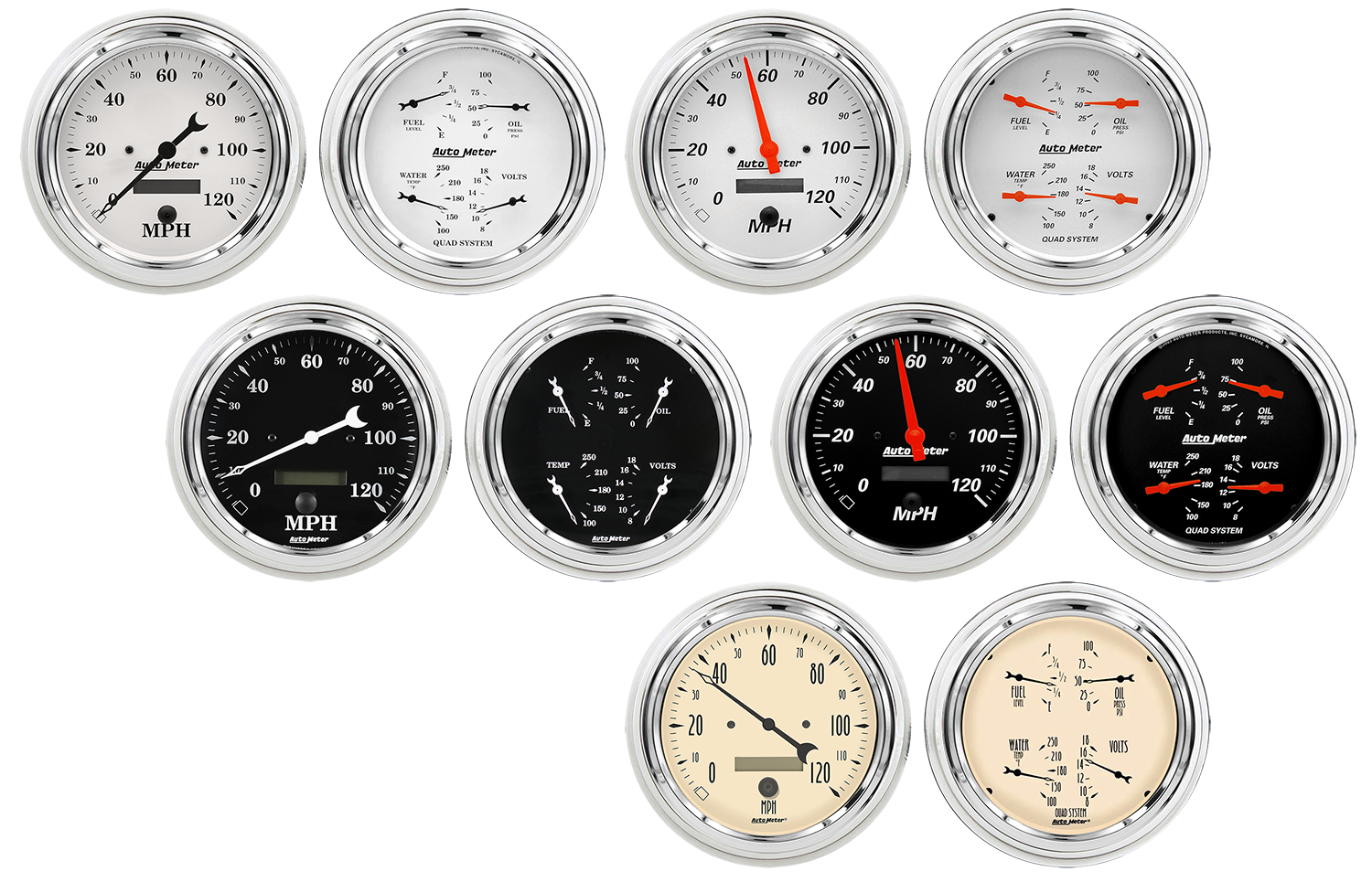 1947-1953 Chevy Truck Aluminum Adapter Rings Auto Meter Street Rod Series Gauges