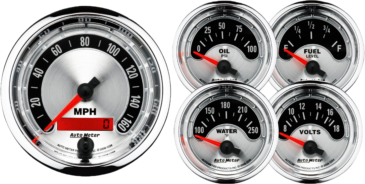1202 AutoMeter American Muscle 5 Gauge Kit (3 3/8" & 2 1/16")