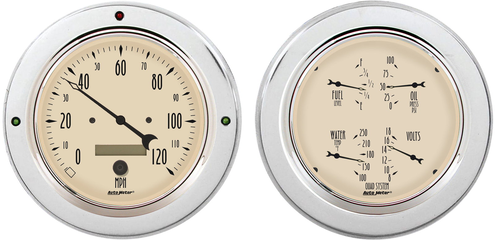 1954-1955 Chevy Truck Aluminum Adapter Rings w/ Auto Meter Street Rod Series Gauges - Image 6