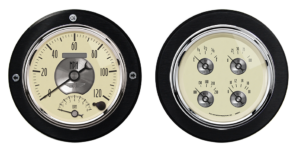 1954-1955 Chevy Truck Aluminum Adapter Rings w/ AutoMeter Prestige Series Gauges (8 mm indicators)