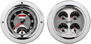 1954-1955 1st Series Chevy Truck Aluminum Adapter Rings w/ Auto Meter American Muscle Gauges