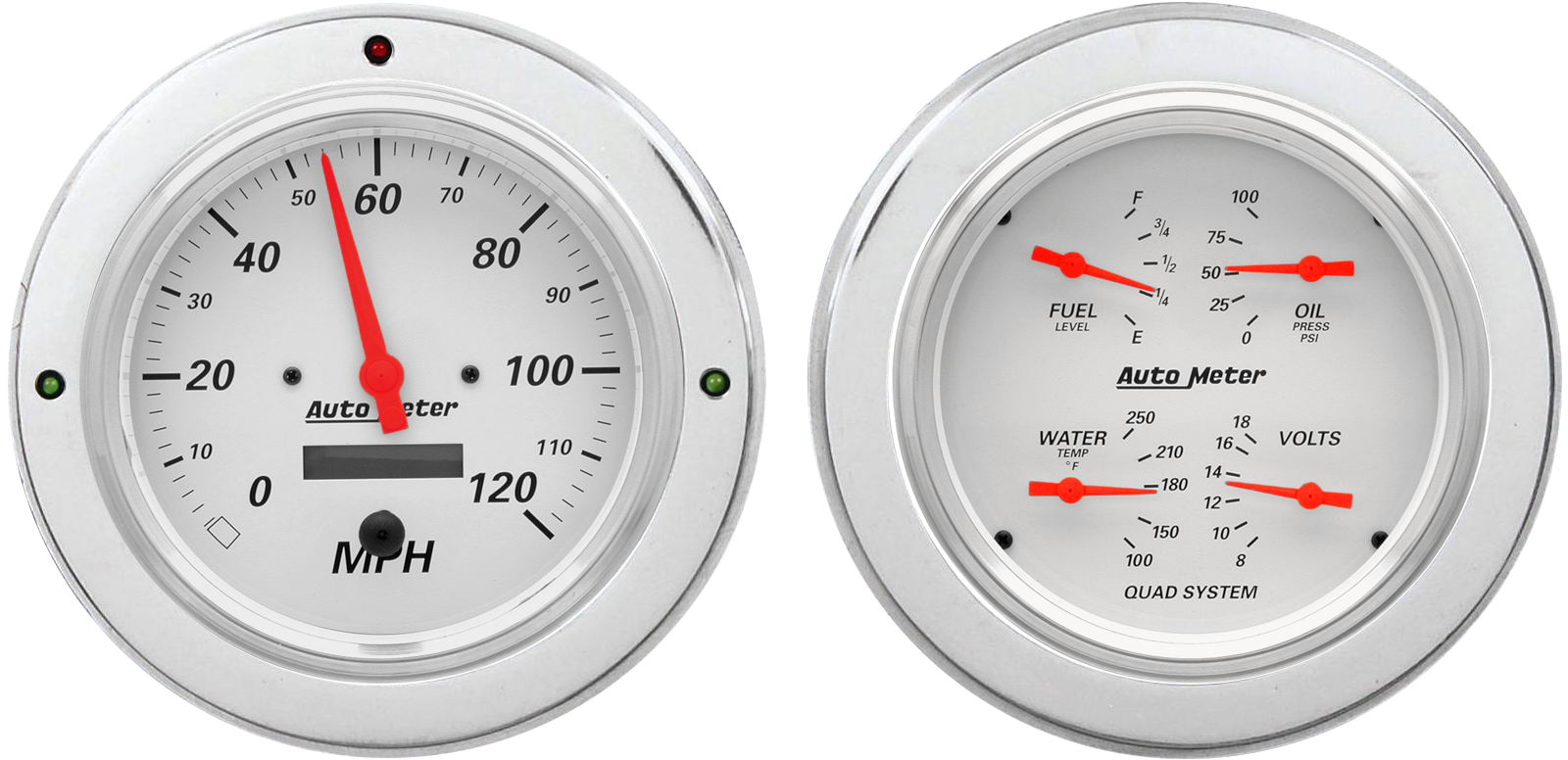 1954-1955 Chevy Truck Aluminum Adapter Rings w/ Auto Meter Street Rod Series Gauges - Image 3