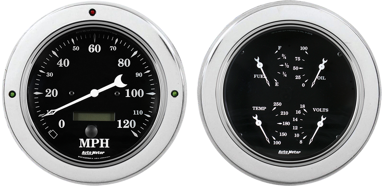 1954-1955 Chevy Truck Aluminum Adapter Rings w/ Auto Meter Street Rod Series Gauges - Image 4