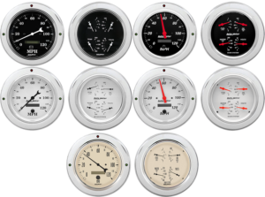 1954-1955 Chevy Truck Aluminum Adapter Rings w/ Auto Meter Street Rod Series Gauges