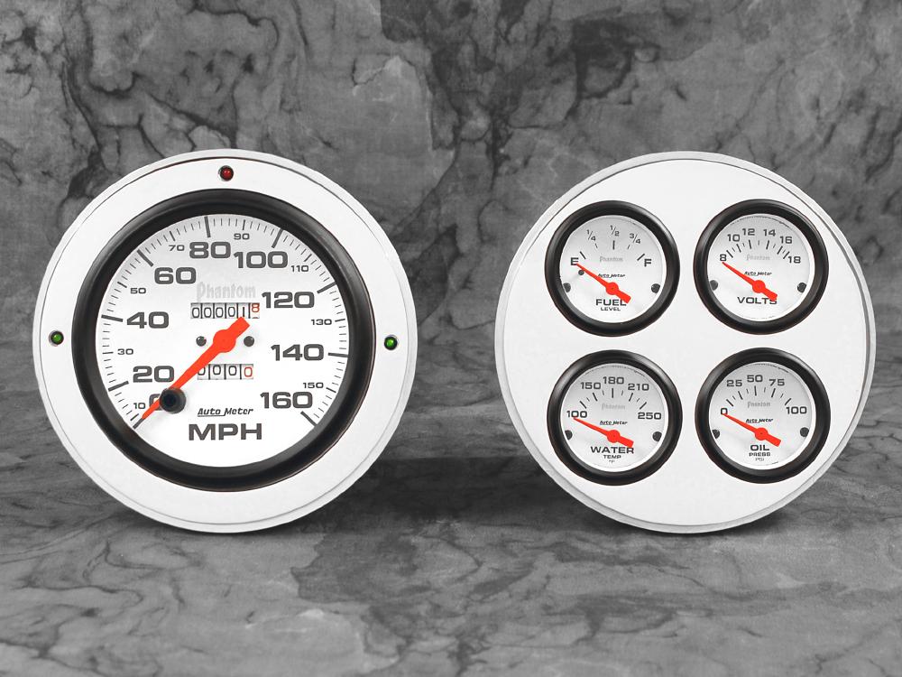 1954 1955 Chevy Truck billet aluminum dash insert w/ AutoMeter Phantom gauge