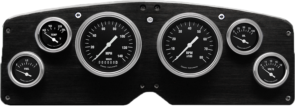 1954-1955 GMC Truck Aluminum Gauge Panel w/ Classic Instruments Gauges - Image 2