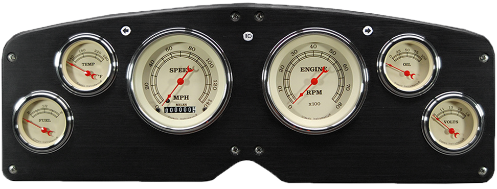1954-1955 GMC Truck Aluminum Gauge Panel w/ Classic Instruments Gauges - Image 4
