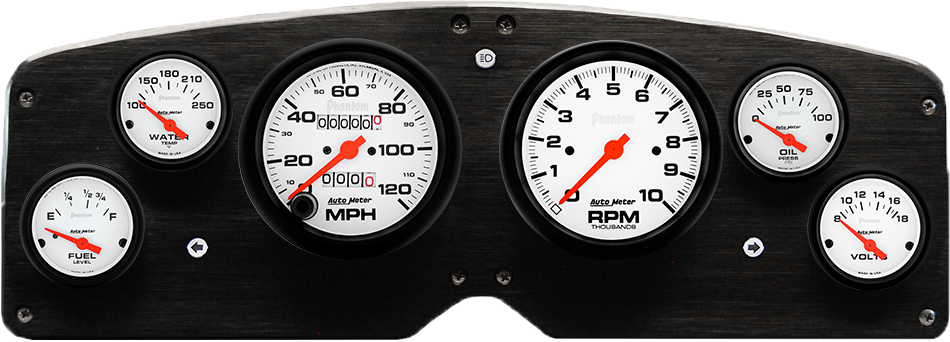 1954-1955 GMC Truck Aluminum Gauge Panel w/ Auto Meter Phantom Gauges