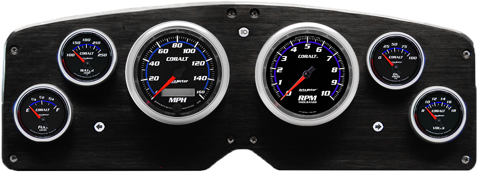 1954-1955 GMC Truck Aluminum Gauge Panel w/ Auto Meter Cobalt Gauges