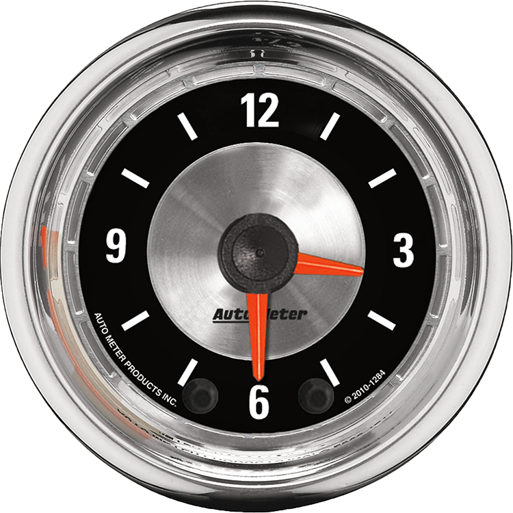 1284 Auto Meter American Muscle 2 1/16" Quartz Clock 12 volt or 16 volt