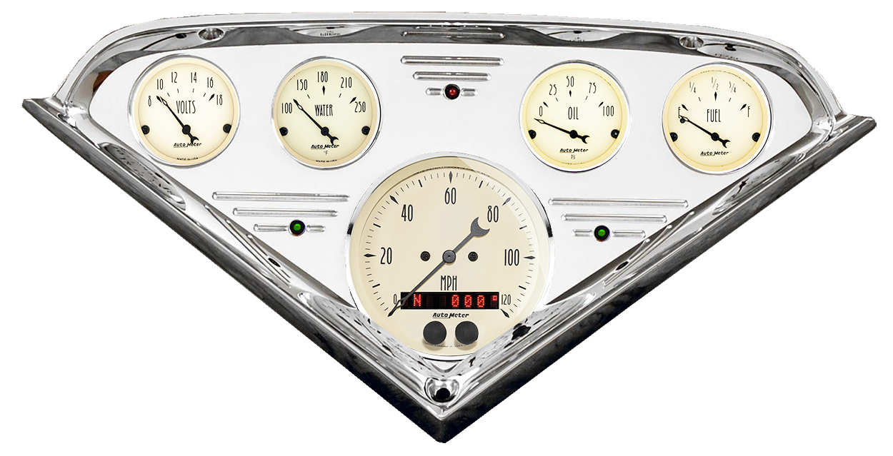 1955-1959 Chevy Truck Aluminum Gauge Panel w/ Auto Meter Street Rod Series Gauges (GPS) - Image 6