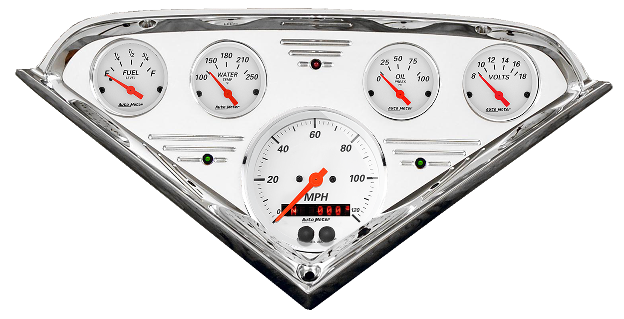 1955-1959 Chevy Truck Aluminum Gauge Panel w/ Auto Meter Street Rod Series Gauges (GPS) - Image 5