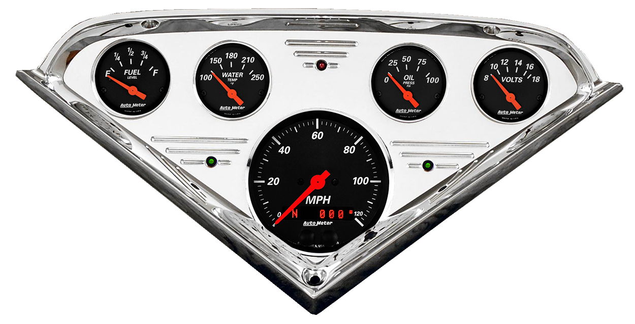 1955-1959 Chevy Truck Aluminum Gauge Panel w/ Auto Meter Street Rod Series Gauges (GPS) - Image 3