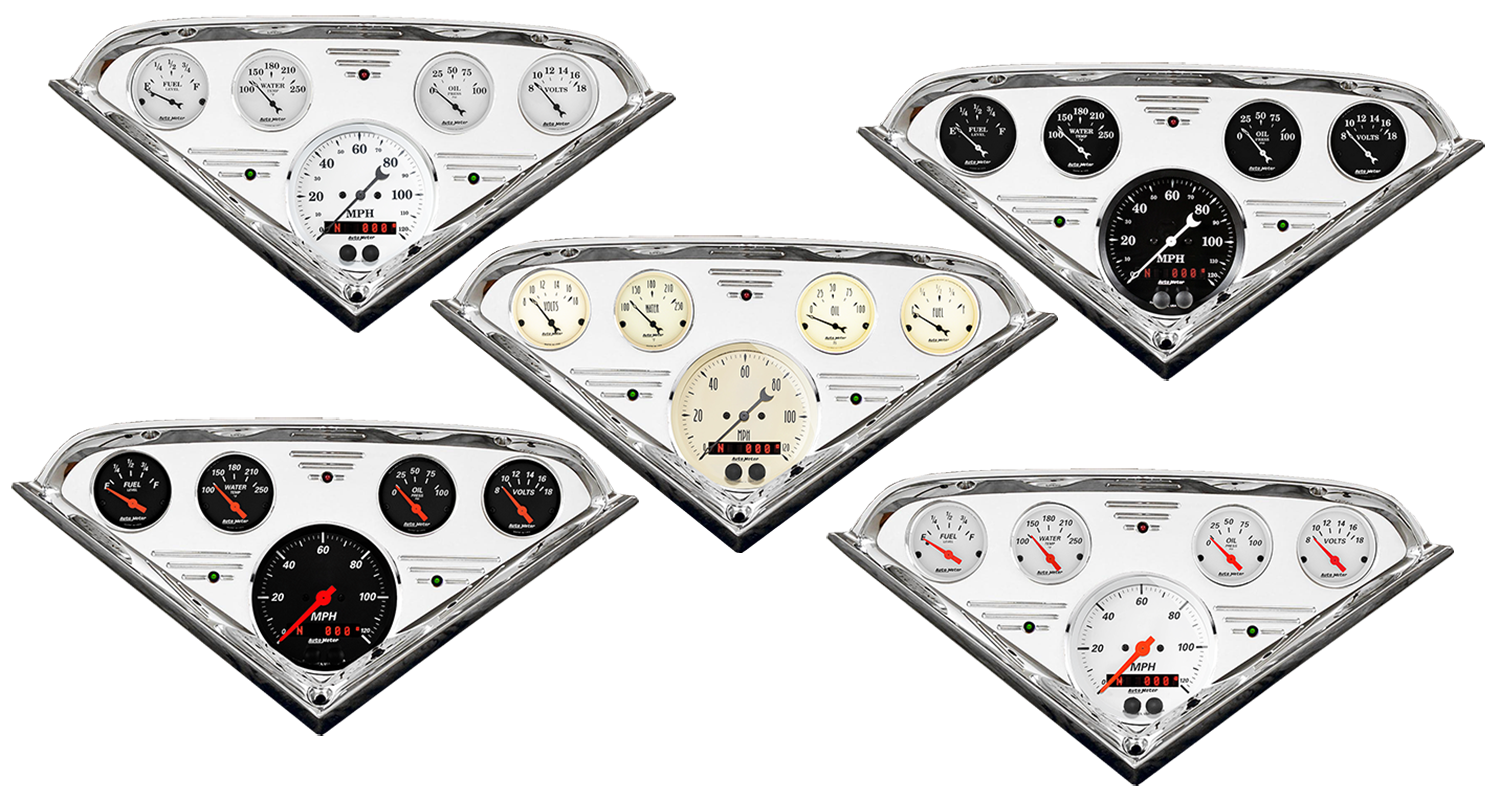 1955-1959 Chevy Truck Aluminum Gauge Panel w/ Auto Meter Street Rod Series Gauges (GPS)