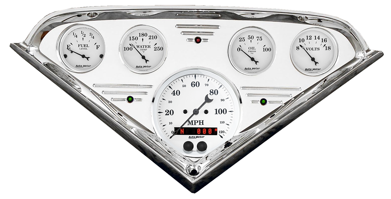 1955-1959 Chevy Truck Aluminum Gauge Panel w/ Auto Meter Street Rod Series Gauges (GPS) - Image 4