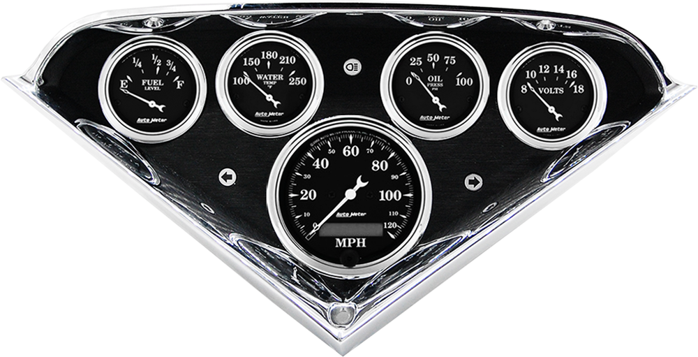 1955-1959 Chevy Truck Aluminum Gauge Panel w/ Auto Meter Street Rod series gauges