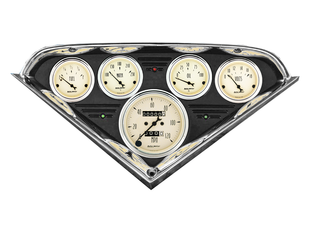 1955-1959 Chevy Truck Billet Aluminum Gauge Panel w/ Auto Meter Street Rod series gauges (Black Anodized) - Image 3